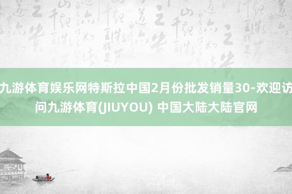 九游体育娱乐网特斯拉中国2月份批发销量30-欢迎访问九游体育(JIUYOU) 中国大陆大陆官网